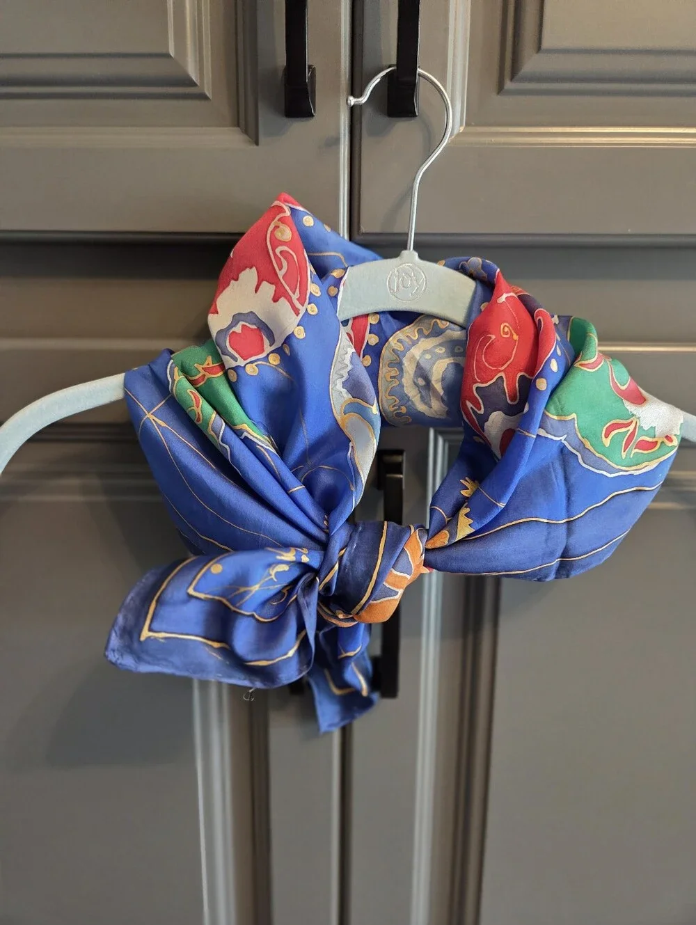 Silk Rolled Edge Paisley Scarf